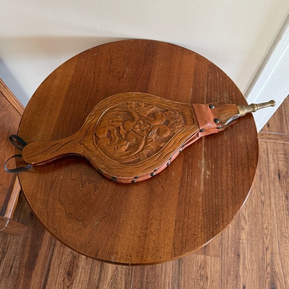 Other - Vintage Wood Brass And Leather Fireplace Bellows